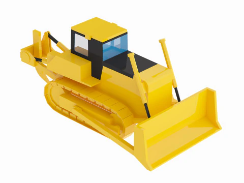 Crawler Bulldozer D155A-6 Simplified 3D Model