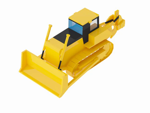 Crawler Bulldozer D155A-6 Simplified 3D Model