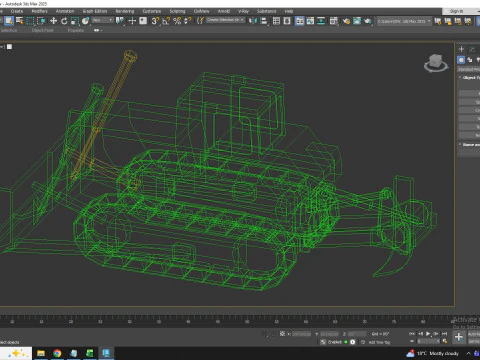 Crawler Bulldozer D155A-6 Simplified 3D Model