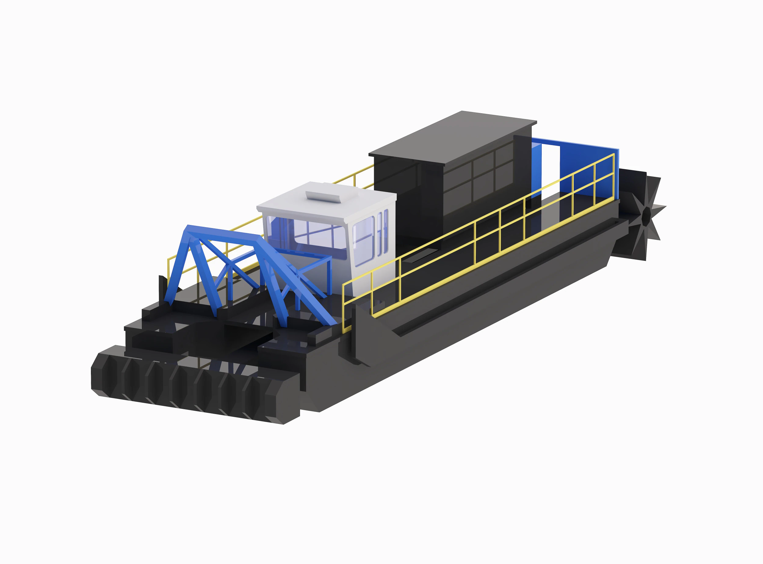 Dredger Versi 7012 HP Simplified 3D Model .c4d .max .obj .3ds .fbx .stl .blend 