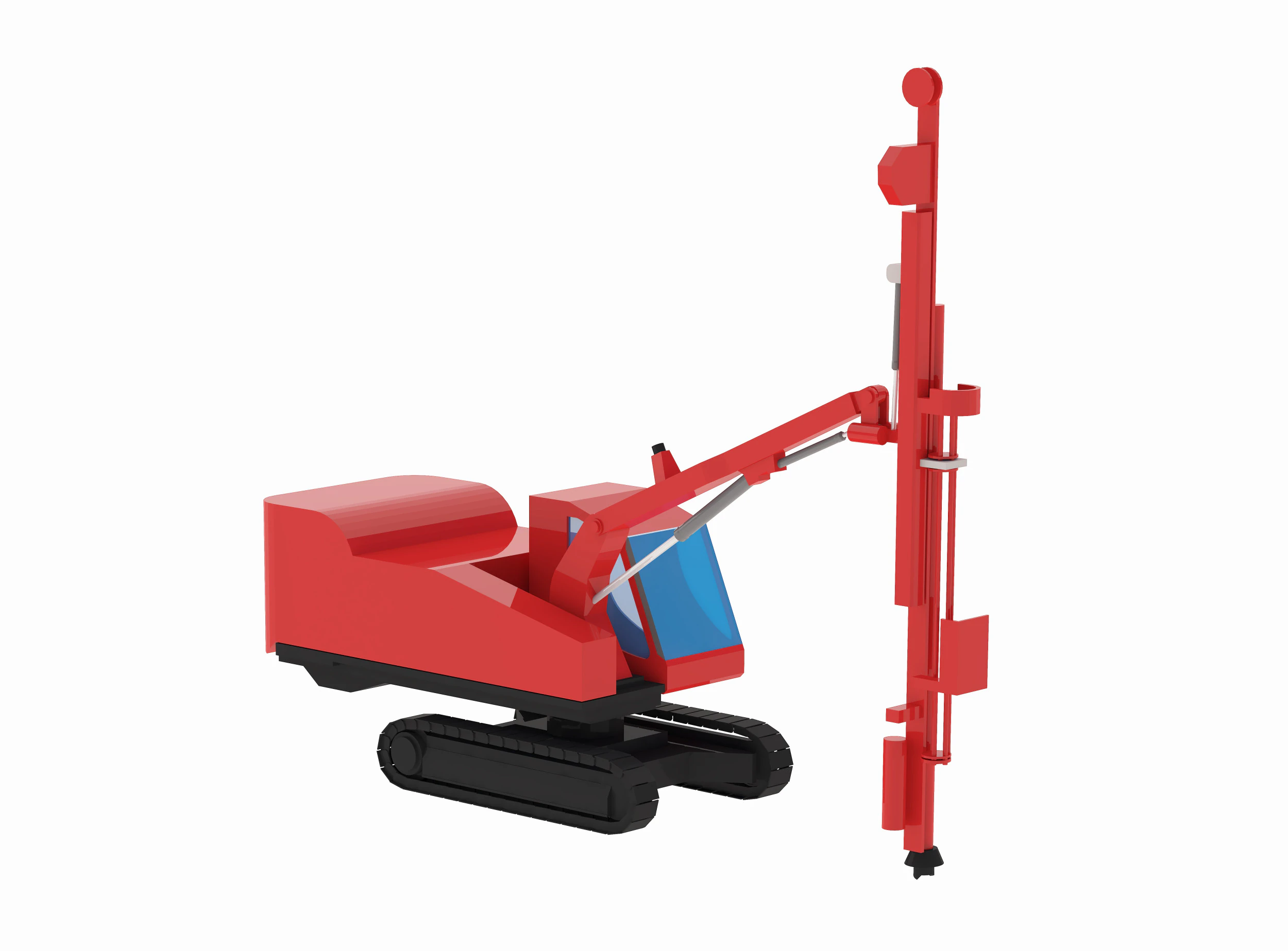 Drill Rig Construction DX780 Simplified 3D Model .c4d .max .obj .3ds .fbx .stl .blend 