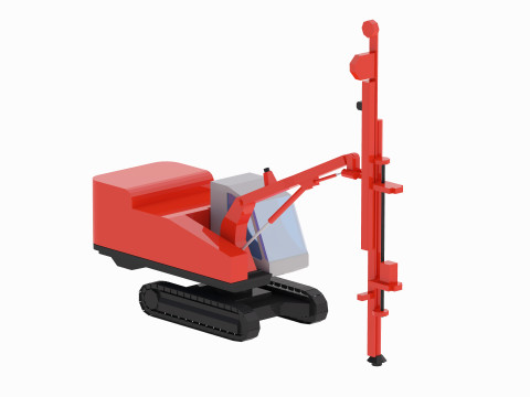 Drill Rig Construction DX800 Simplified 3D Model