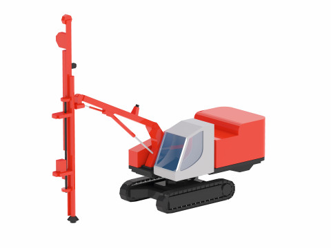 Drill Rig Construction DX800 Simplified 3D Model