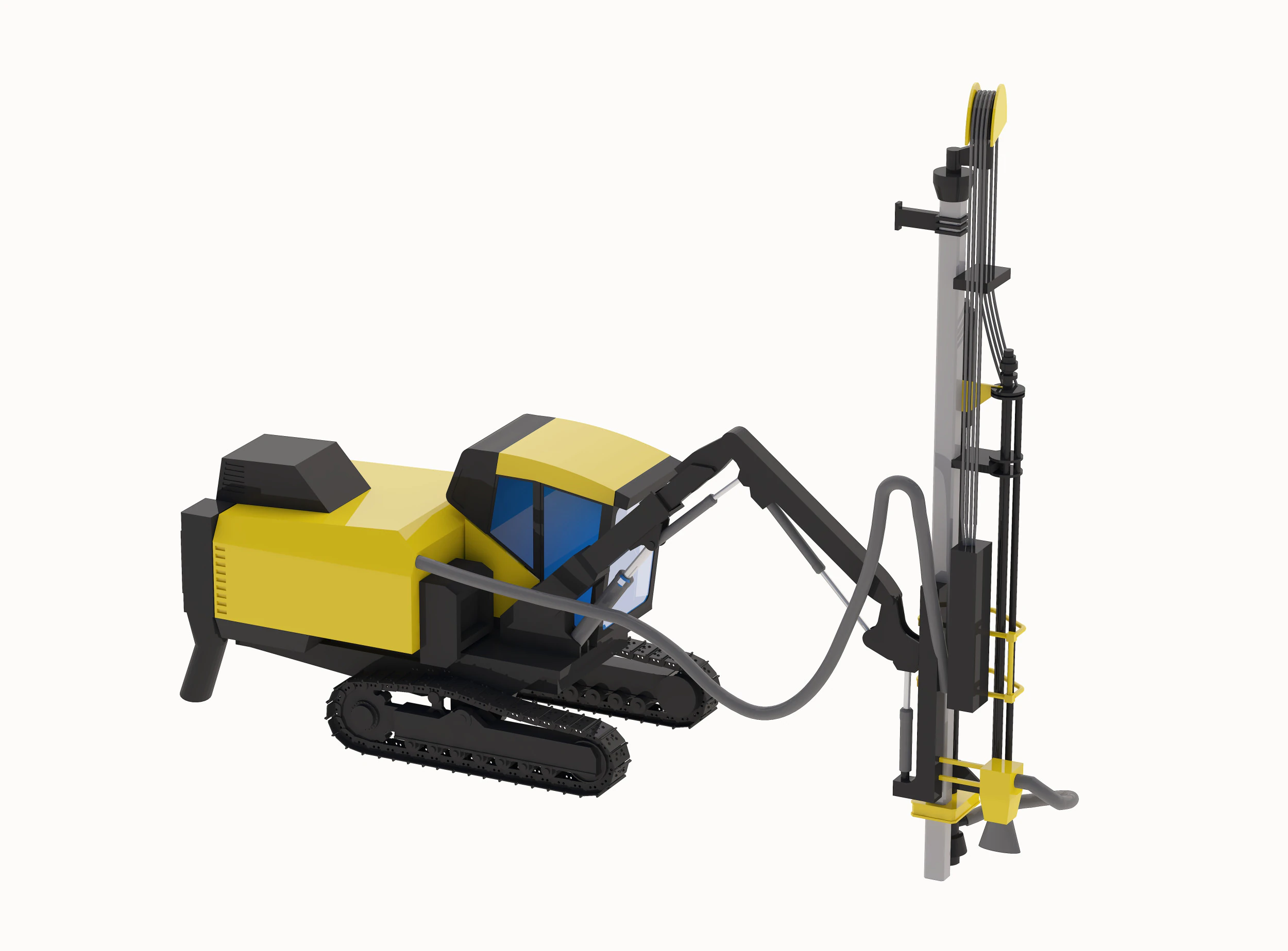 Drill Rig Construction T35 3D Model .c4d .max .obj .3ds .fbx .stl .blend 