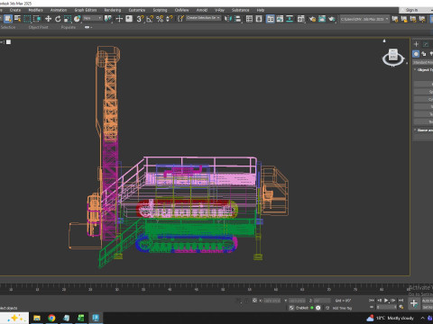 Drill Rig Core DE740 Simplified 3D Model