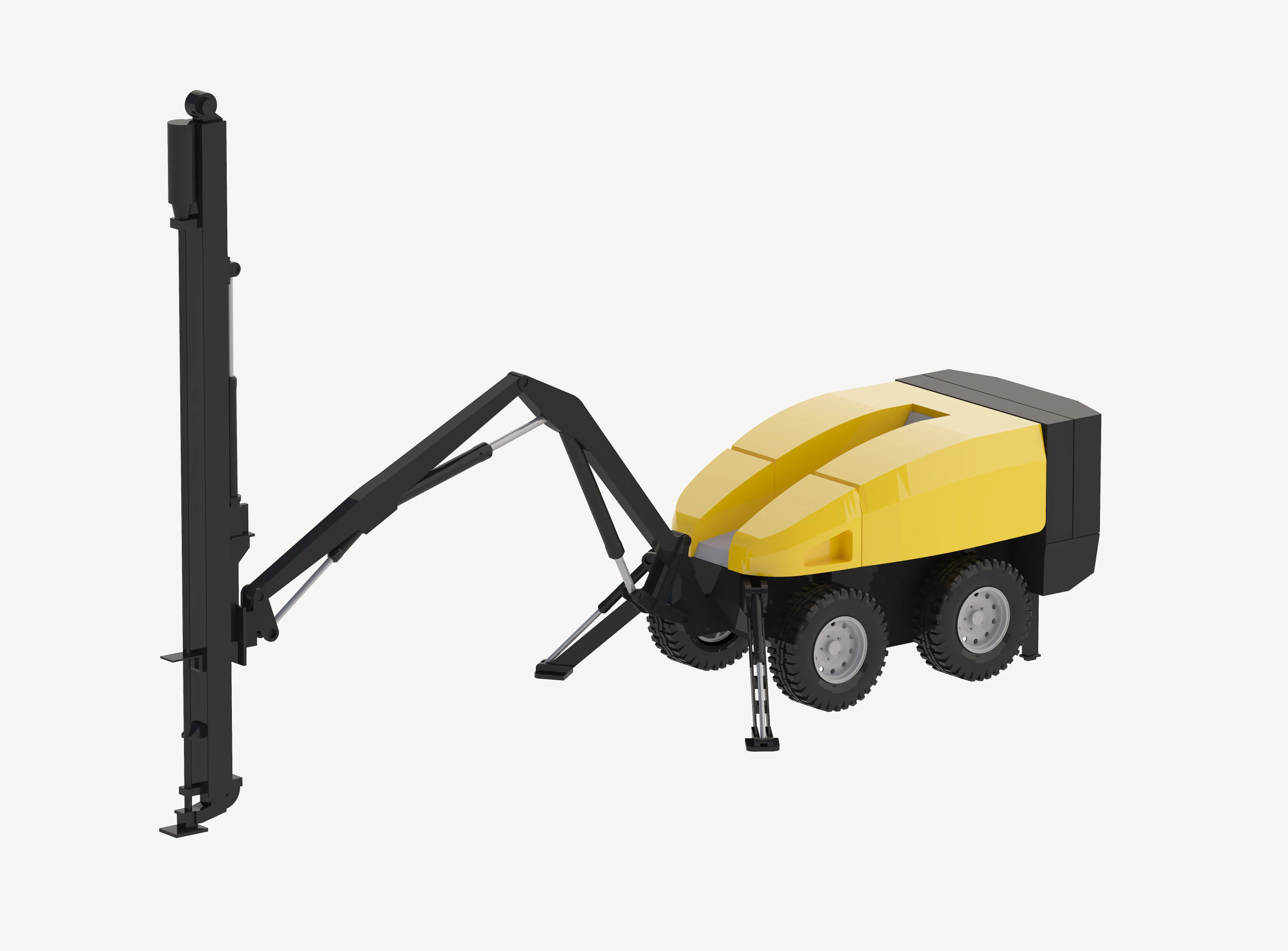 Drill Rig Flexiroc T15 Simplified 3D Model .c4d .max .obj .3ds .fbx .stl .blend