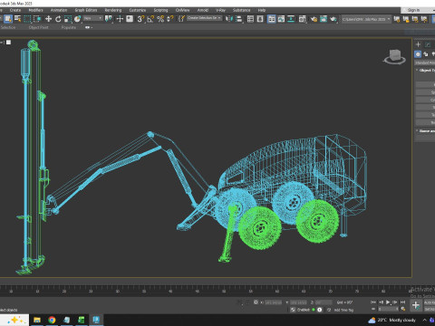 Bohrger&auml;t Flexiroc T15 Vereinfacht 3D Modell