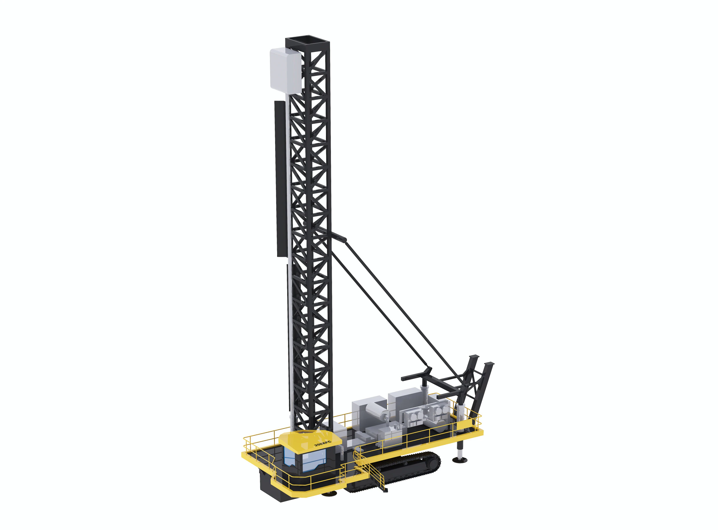 Drill Rig Mining 250XPC 3D Model .c4d .max .obj .3ds .fbx .stl .blend 