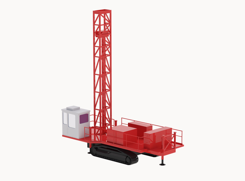 Equipo de perforación para minería D55SP simplificado Modelo 3D .c4d .max .obj .3ds .fbx .stl .blend