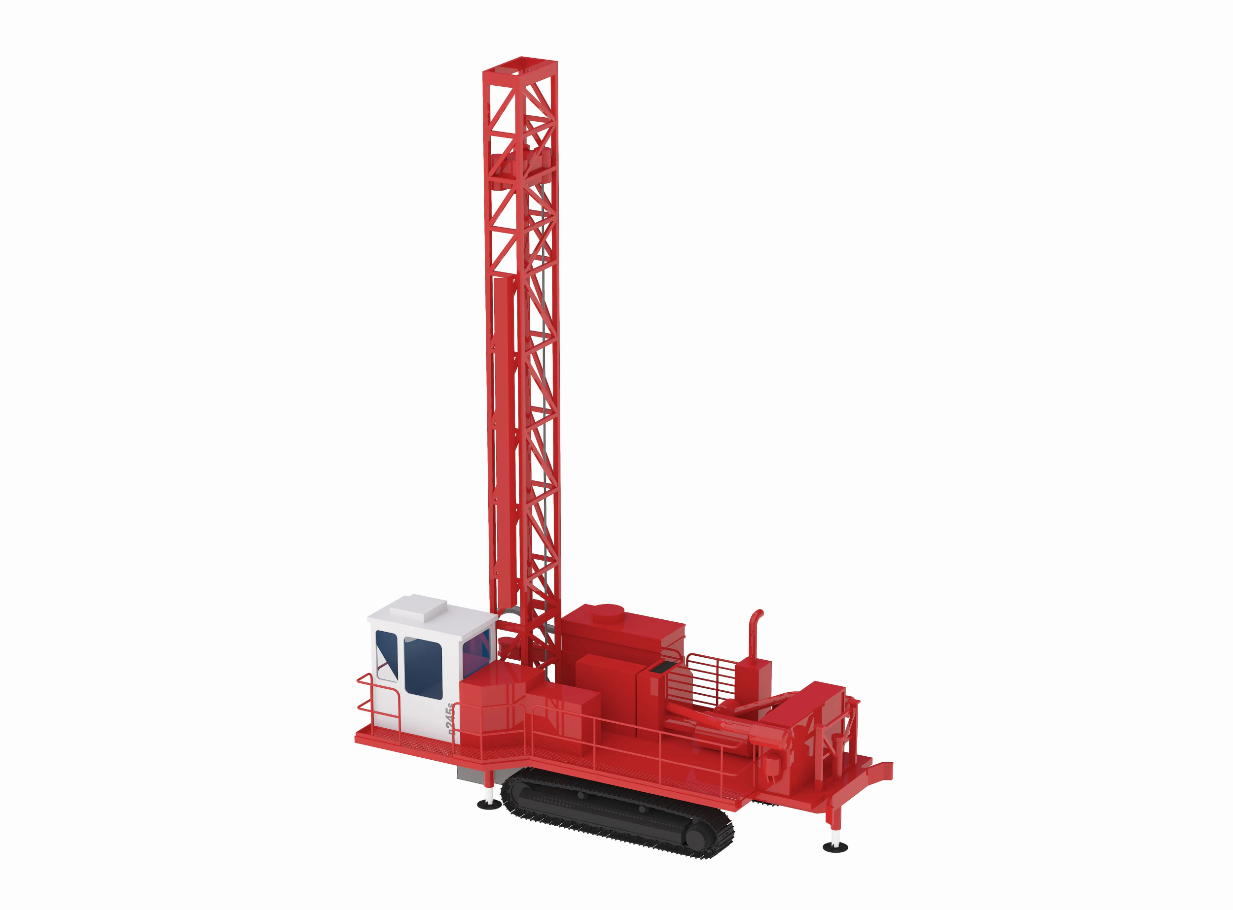 Drill Rig Mining D245S 3D Model .c4d .max .obj .3ds .fbx .stl .blend 