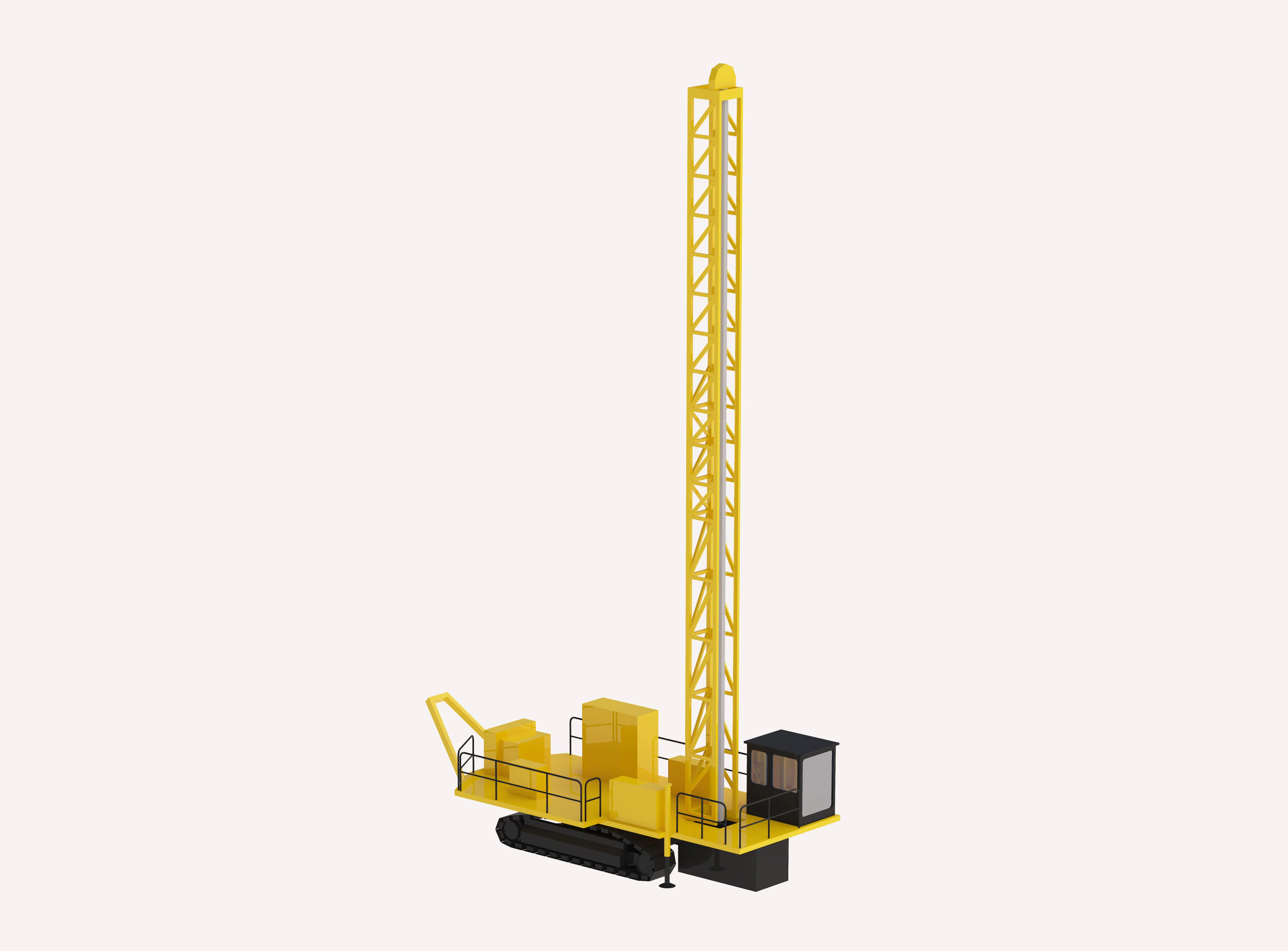 Drill Rig Construction D6240 Simplified 3D Model .c4d .max .obj .3ds .fbx .stl .blend