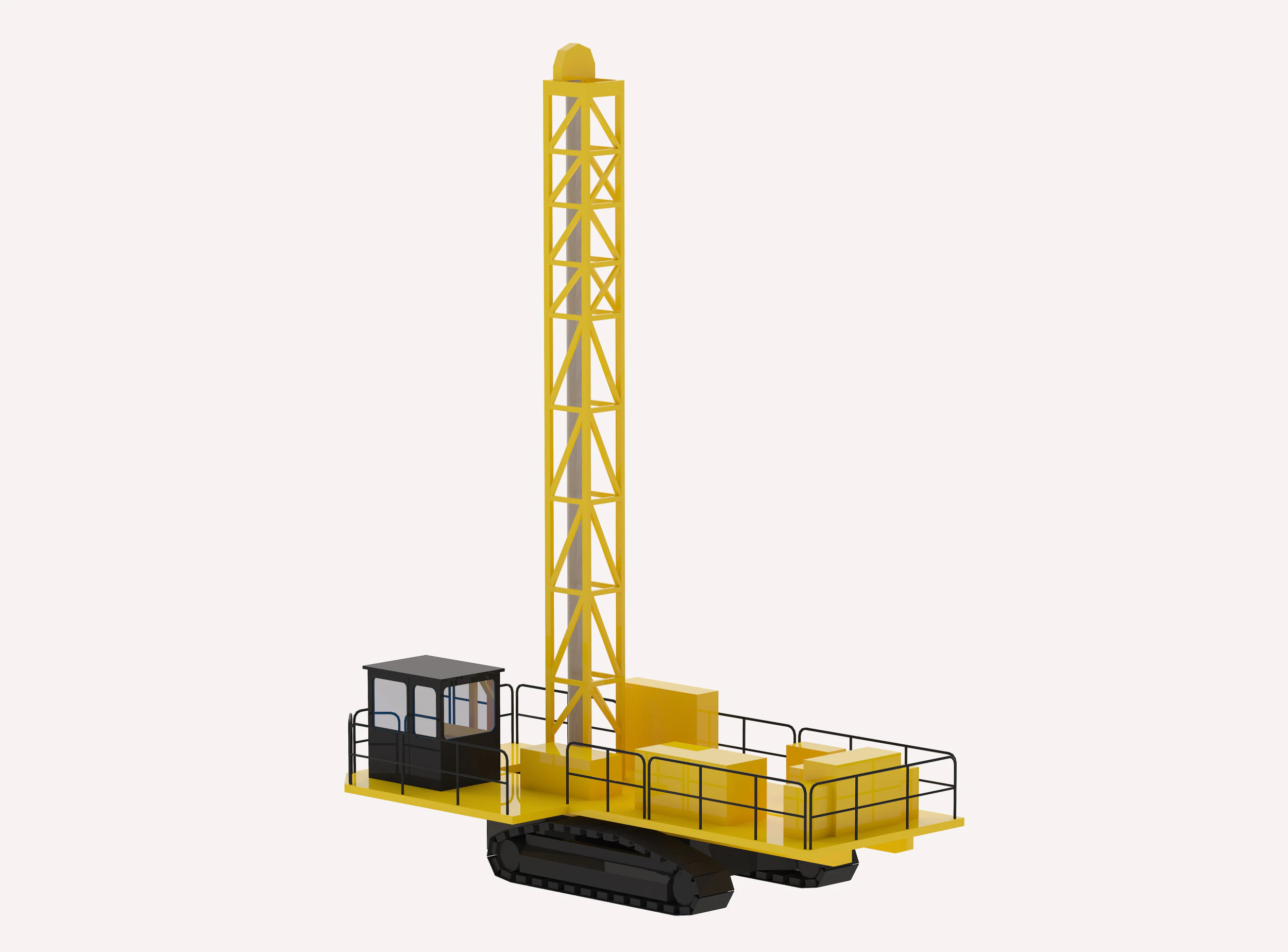 Drill Rig Mining D6290 Simplified 3D Model .c4d .max .obj .3ds .fbx .stl .blend 