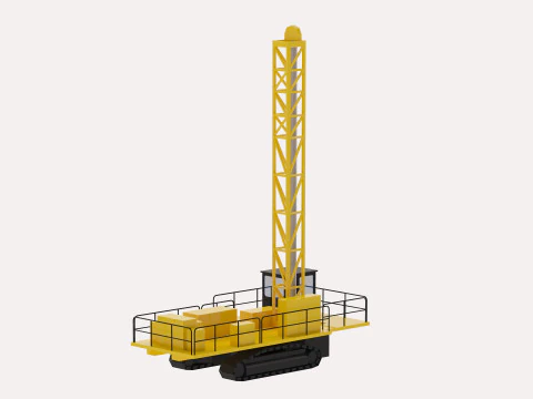 Drill Rig Mining D6290 Simplified 3D Model