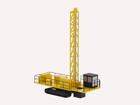 Drill Rig Mining D6290 Simplified 3D Model
