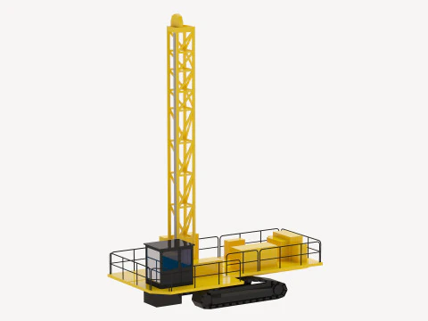 Drill Rig Mining D6290 Simplified 3D Model