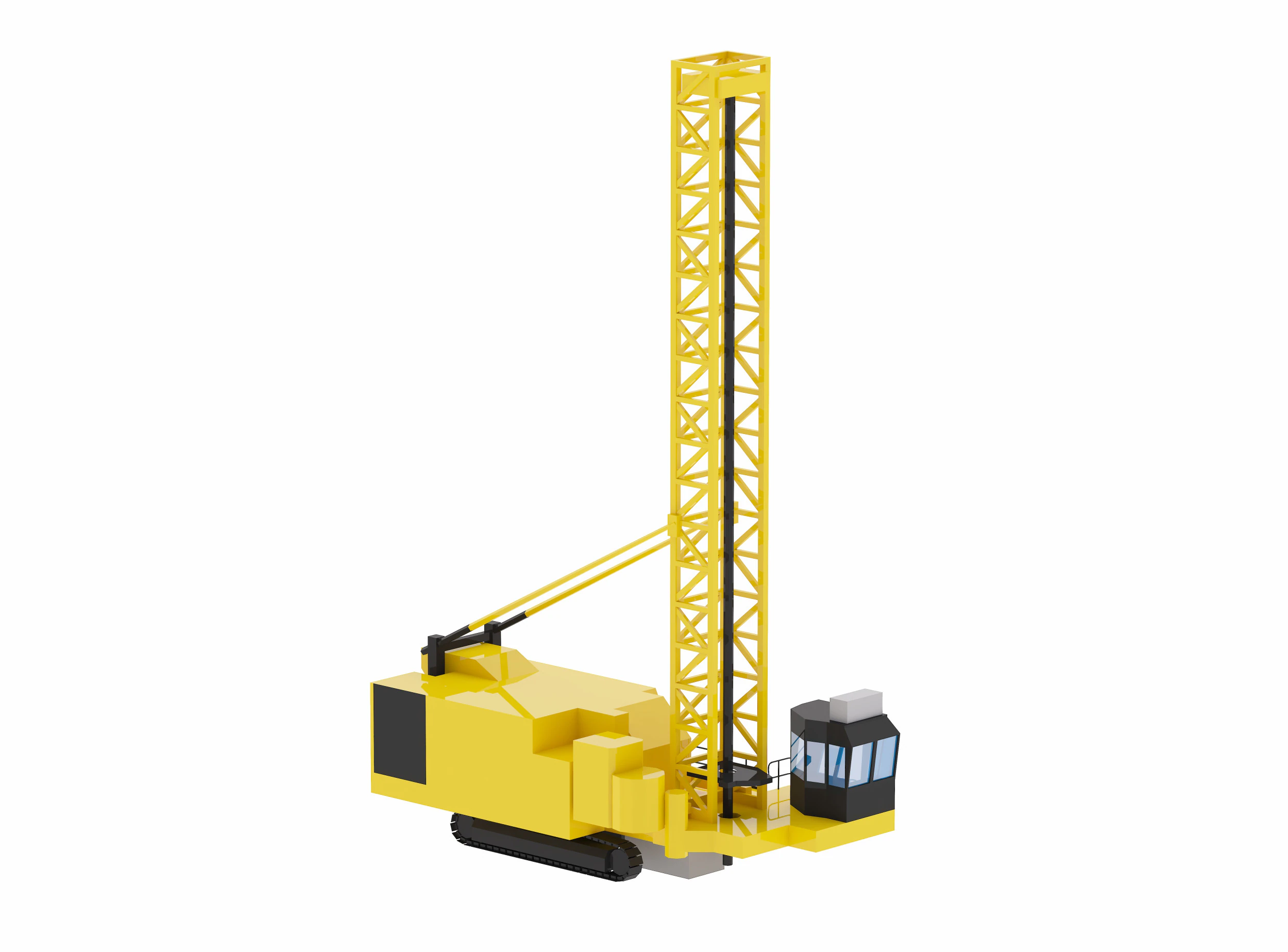 Drill Rig Mining D6640 Simplified 3D Model .c4d .max .obj .3ds .fbx .stl .blend 
