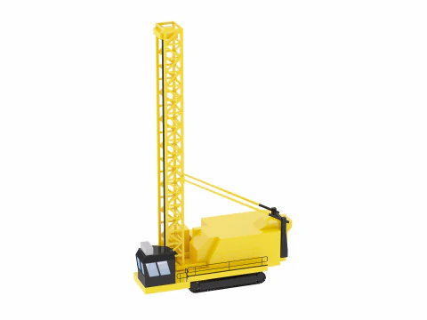 Drill Rig Mining D6640 Simplified 3D Model