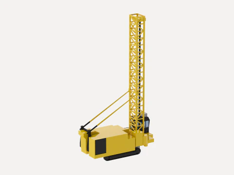 Drill Rig Mining D6640 Simplified 3D Model