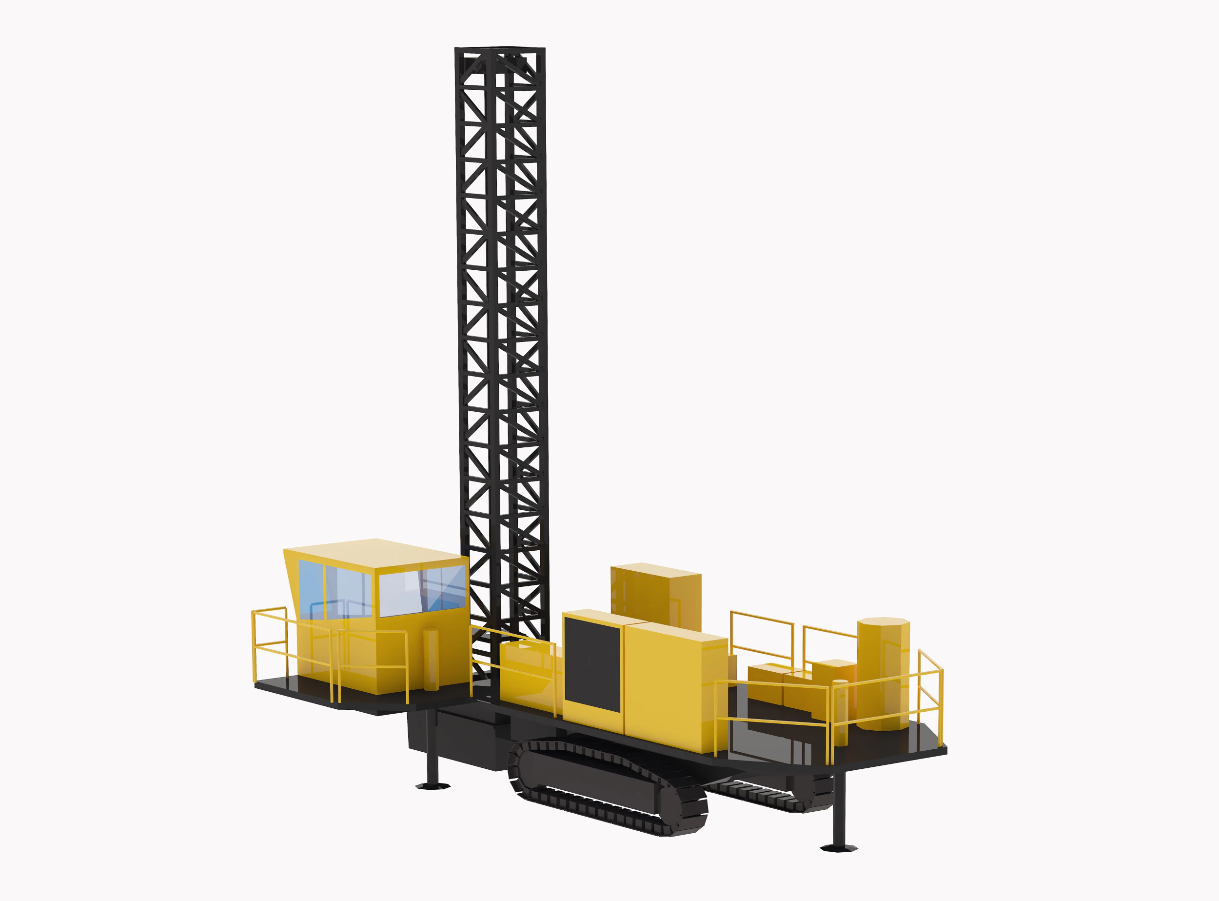 Drill Rig Construction M45 Simplified 3D Model .c4d .max .obj .3ds .fbx .stl .blend 
