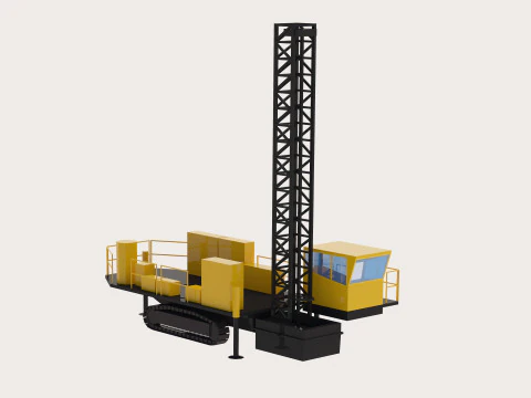 Drill Rig Construction M45 Simplified 3D Model