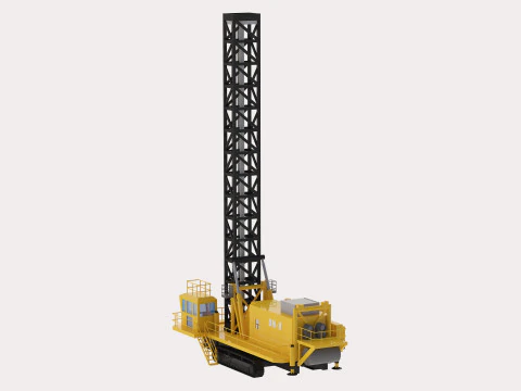 Drill Rig Mining DMH Simplified 3D Model