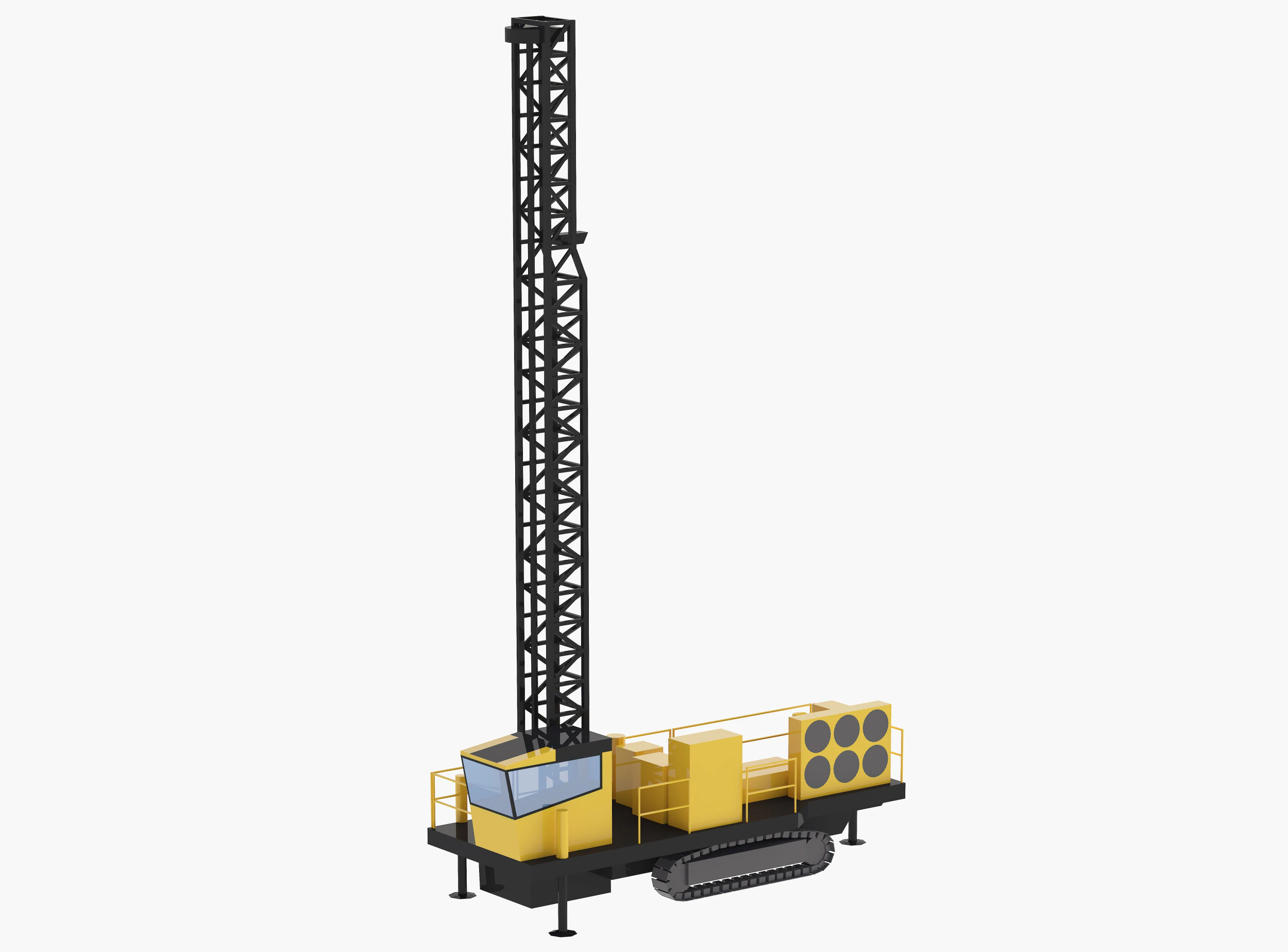 Drill Rig Mining ER Simplified 3D Model .c4d .max .obj .3ds .fbx .stl .blend 