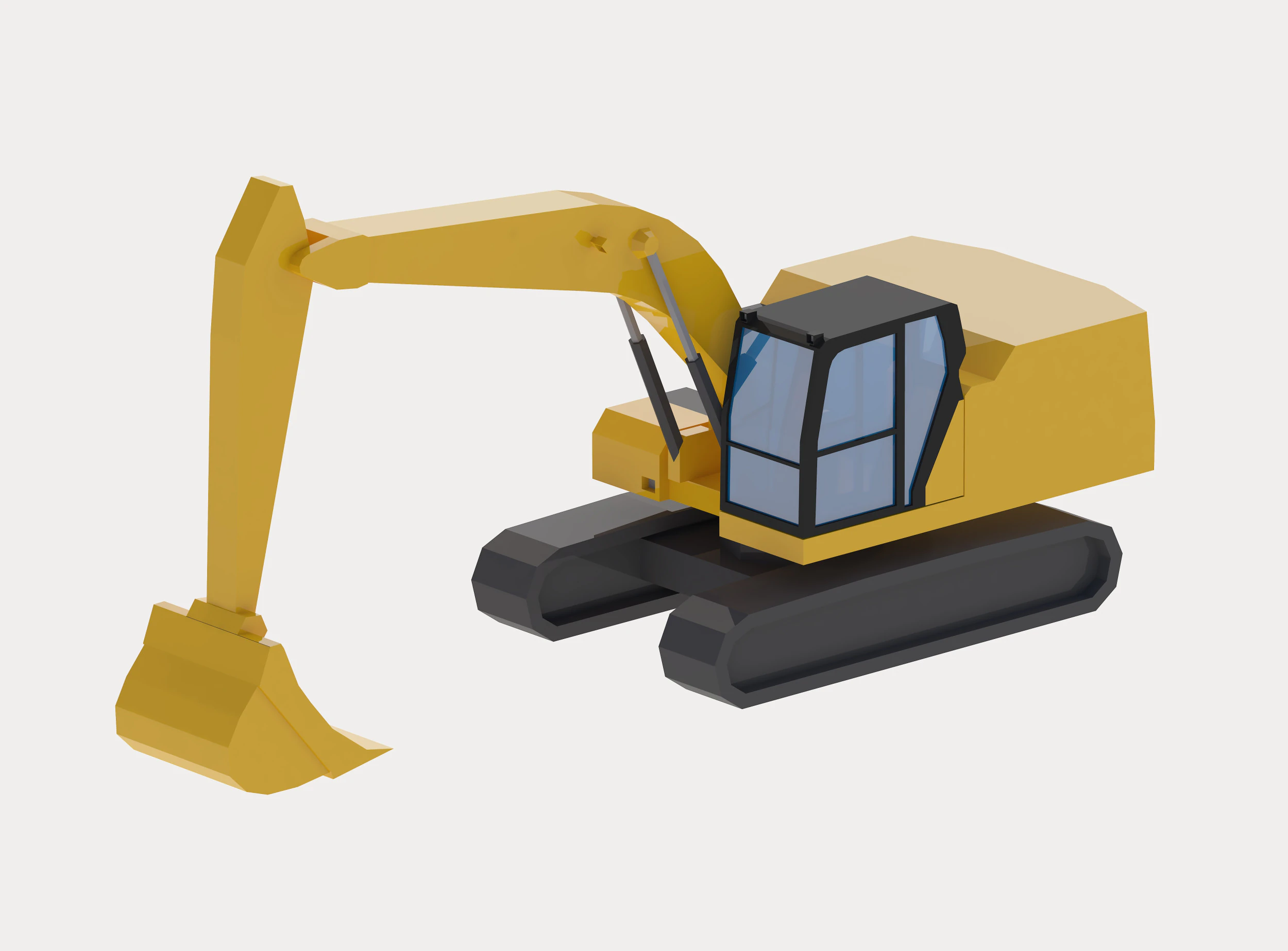Excavator Construction 323 Simplified 3D Model .c4d .max .obj .3ds .fbx .stl .blend 