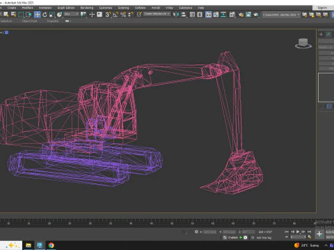 Excavator Construction 323 Simplified 3D Model