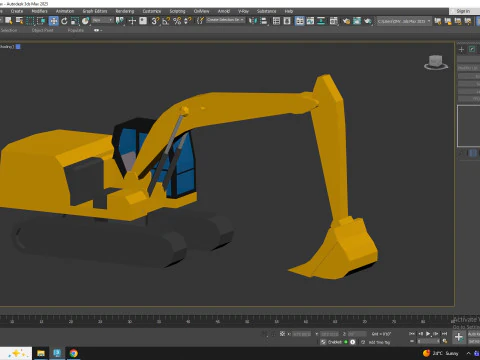 Excavator Construction 323 Simplified 3D Model