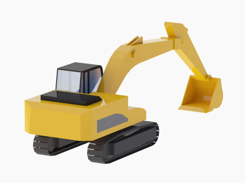 Excavator Construction 336D Simplified 3D Model