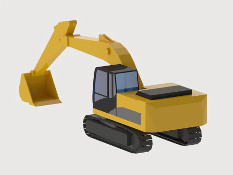 Excavator Construction 336D Simplified 3D Model
