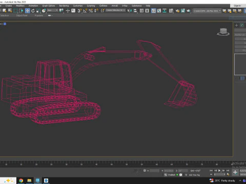 Excavator Construction 336D Simplified 3D Model
