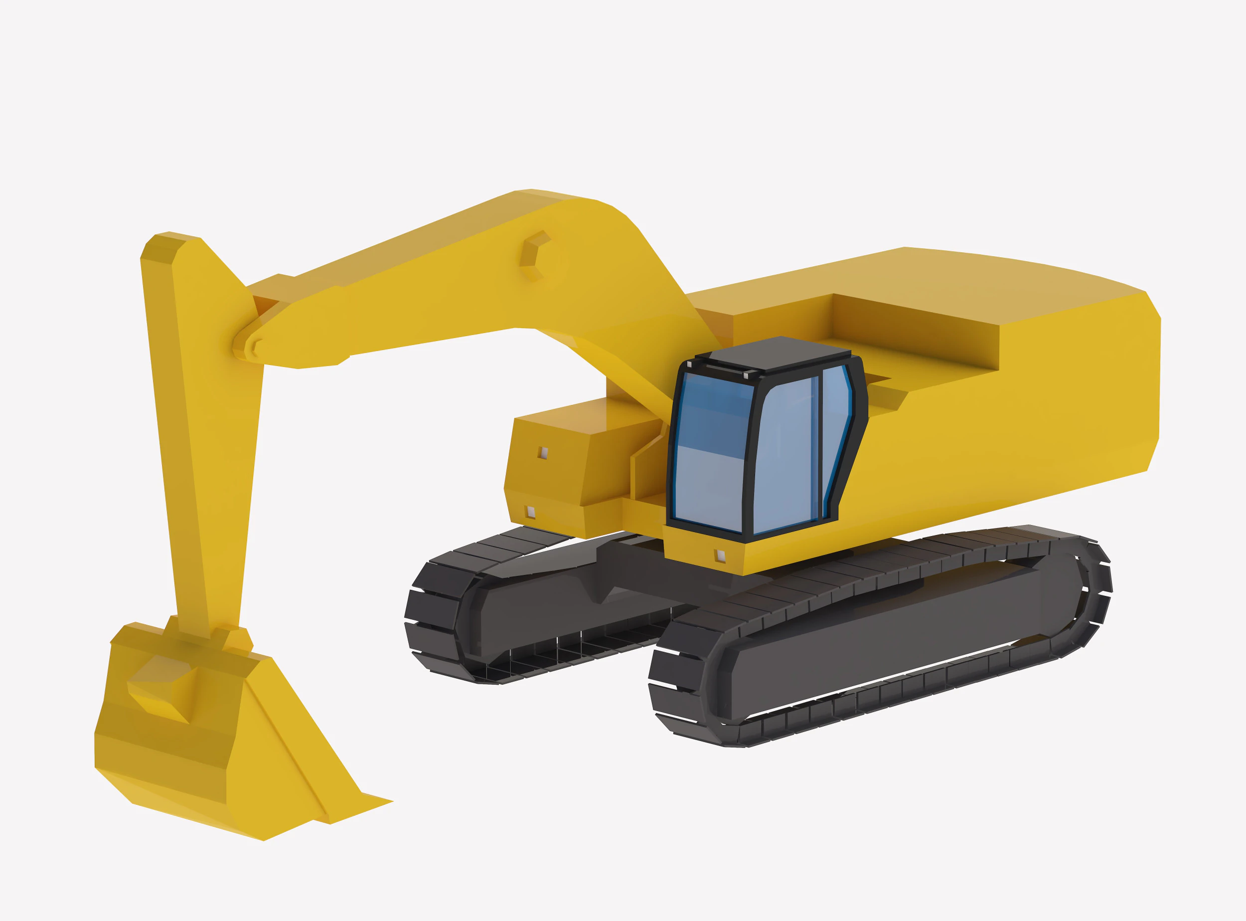 Excavator Construction 395 Simplified 3D Model .c4d .max .obj .3ds .fbx .stl .blend 