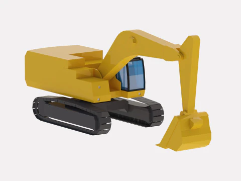 Excavator Construction 395 Simplified 3D Model