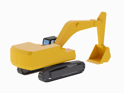 Excavator Construction 395 Simplified 3D Model