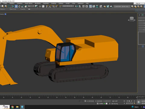 Excavator Construction 395 Simplified 3D Model
