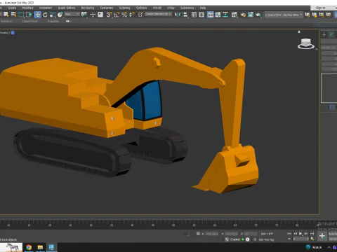 Excavator Construction 395 Simplified 3D Model