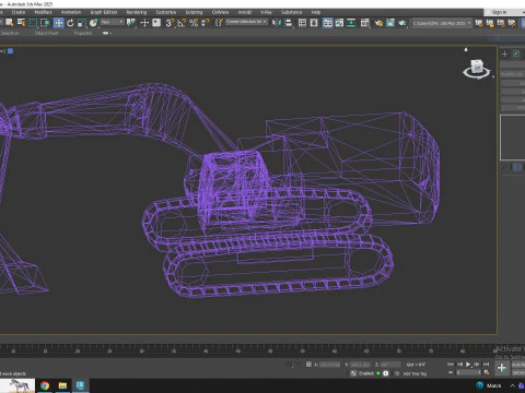 Excavator Construction 395 Simplified 3D Model