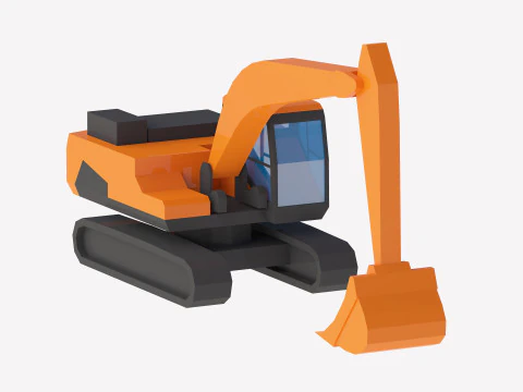 Excavator Construction DX225LC-5 Simplified 3D Model