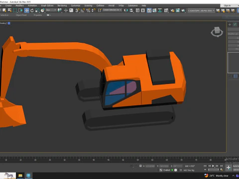 Excavator Construction DX225LC-5 Simplified 3D Model