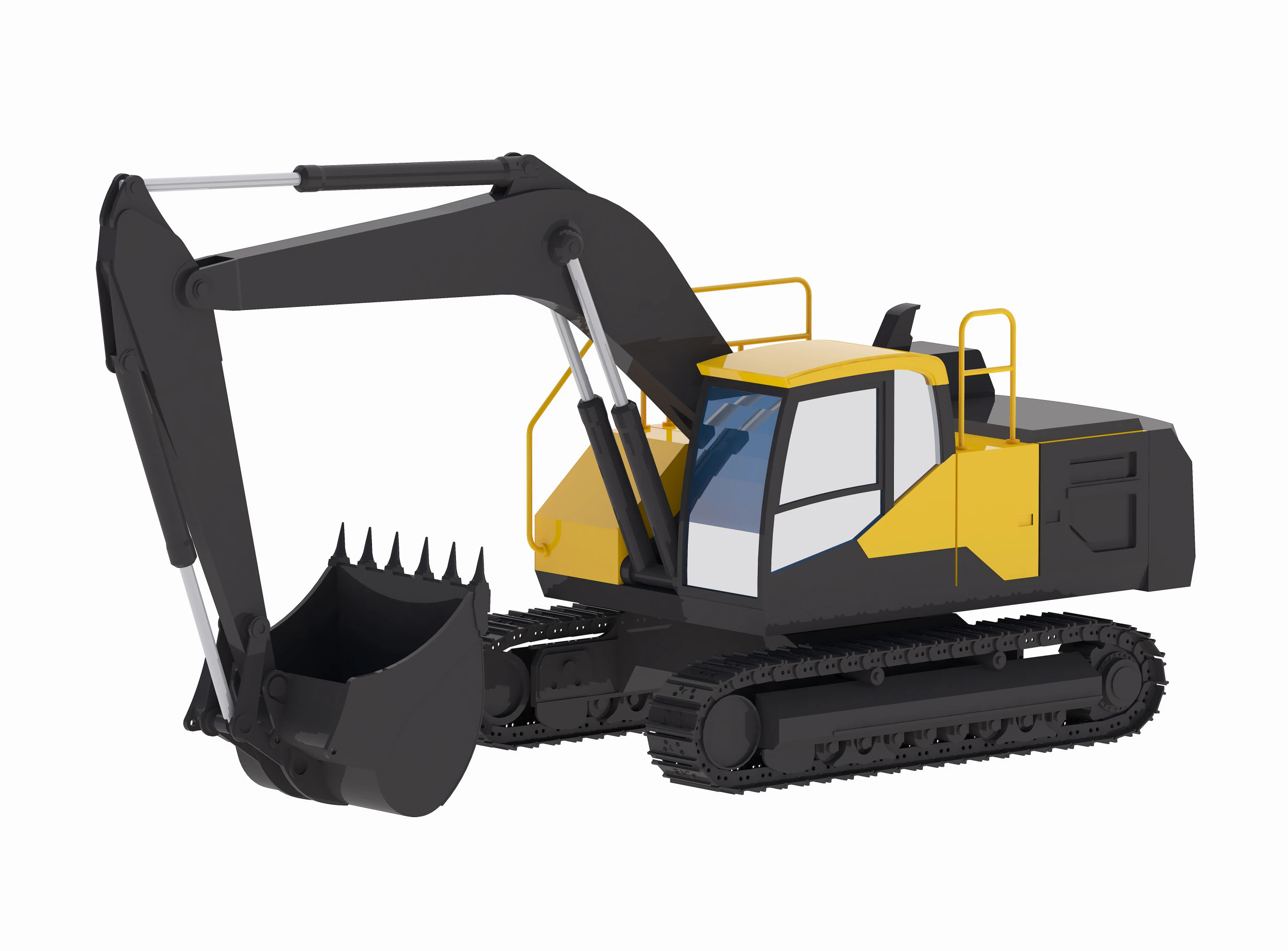Excavator Construction EC220E 3D Model .c4d .max .obj .3ds .fbx .stl .blend 