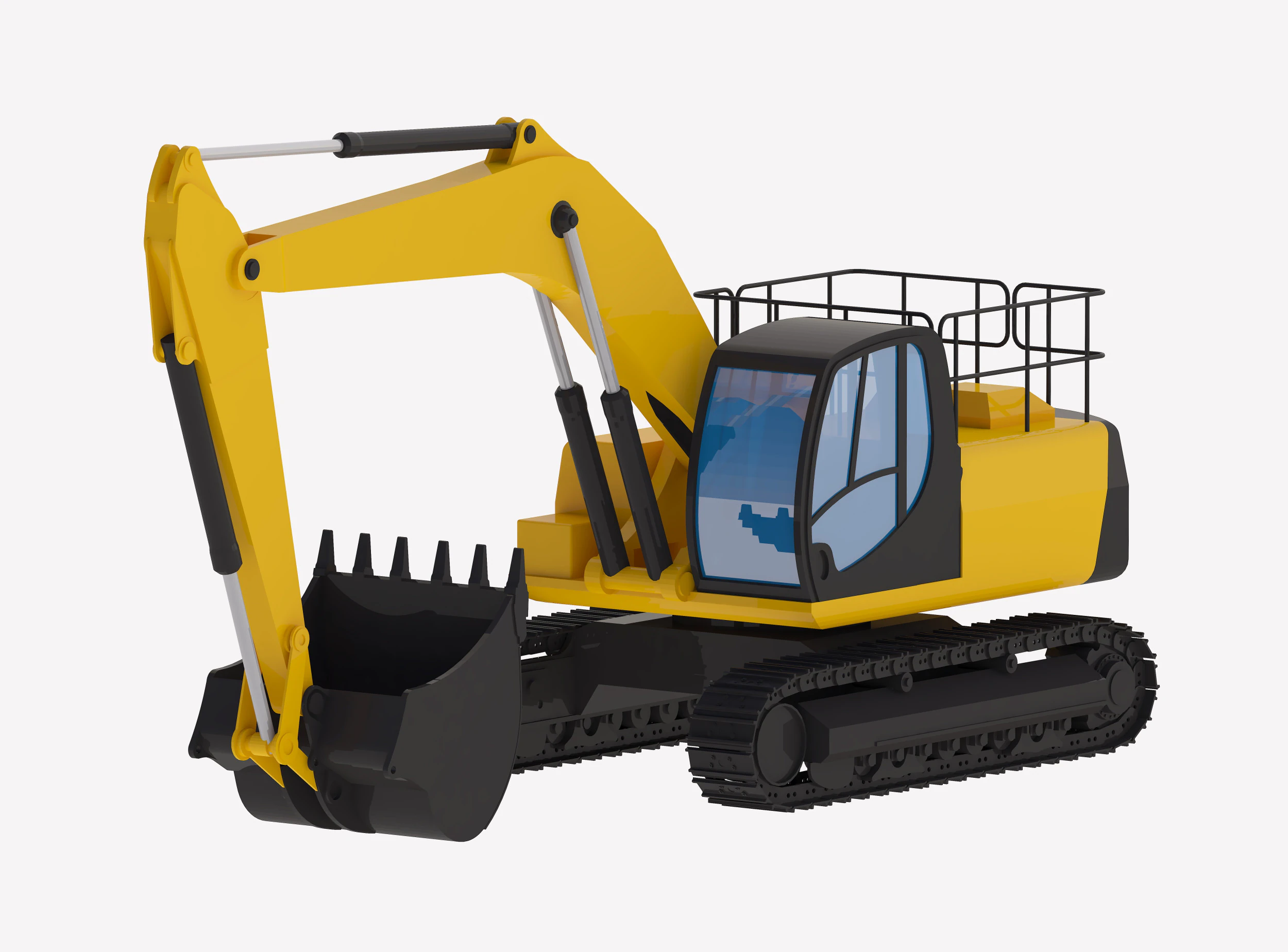 Excavator Construction JS220 3D Model .c4d .max .obj .3ds .fbx .stl .blend 