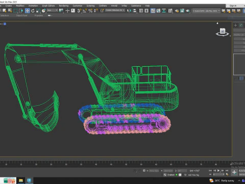 Excavator Construction JS220 3D Model
