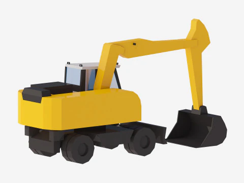 Excavator Construction Loader A920 Simplified 3D Model