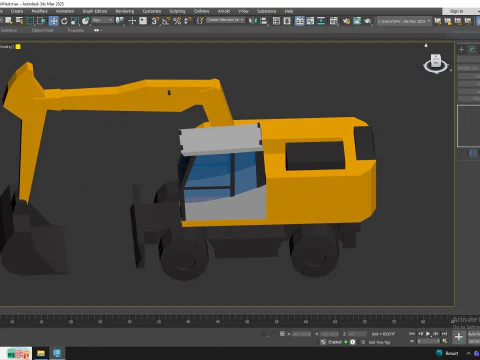 Excavator Construction Loader A920 Simplified 3D Model