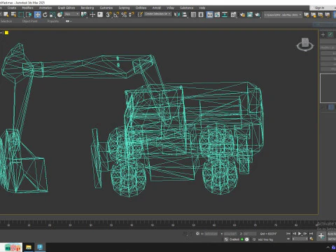 Excavator Construction Loader A920 Simplified 3D Model