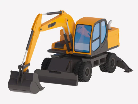 Excavator Construction Loader DX140W 3D Model