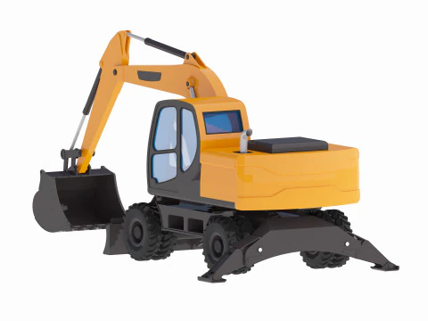 Excavator Construction Loader DX140W 3D Model