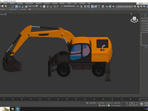 Excavator Construction Loader DX140W 3D Model