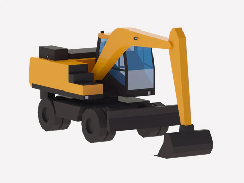 Excavator Construction Loader DX140W-7 Simplified 3D Model
